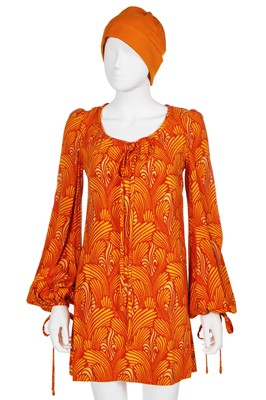 Lot 1 - A Biba printed brushed cotton mini dress, circa 1966