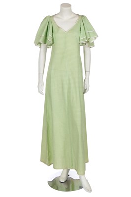 Lot 8 - A Biba green and white gingham cotton maxi dress, circa 1968