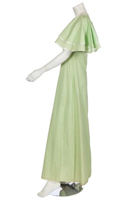 Lot 8 - A Biba green and white gingham cotton maxi dress, circa 1968