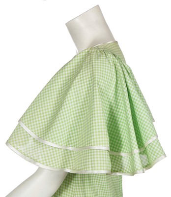Lot 8 - A Biba green and white gingham cotton maxi dress, circa 1968