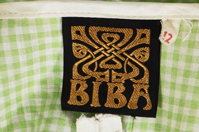 Lot 8 - A Biba green and white gingham cotton maxi dress, circa 1968