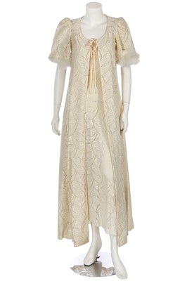 Lot 41 - A Biba ecru wool lace ensemble, circa 1970