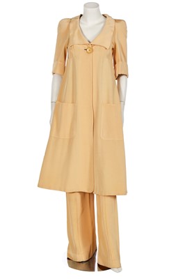 Lot 128 - A Biba champagne rayon bengaline ensemble, circa 1974