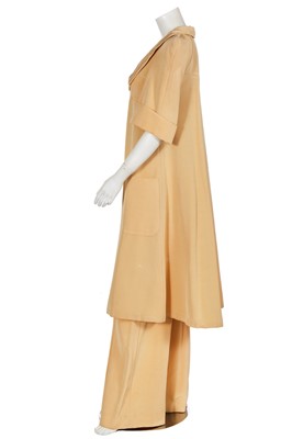 Lot 128 - A Biba champagne rayon bengaline ensemble, circa 1974