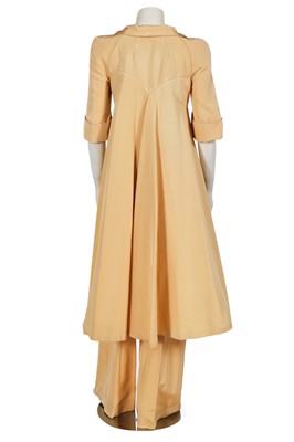 Lot 128 - A Biba champagne rayon bengaline ensemble, circa 1974