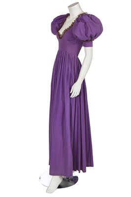 Lot 100 - A Biba lavender cotton maxi dress, circa 1973