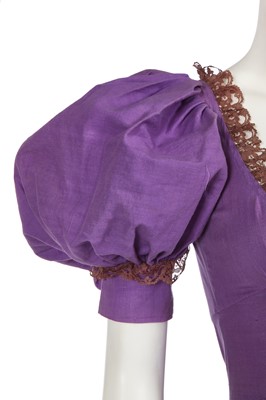 Lot 100 - A Biba lavender cotton maxi dress, circa 1973