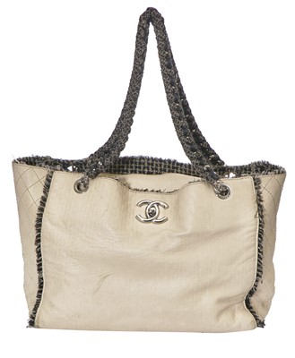 Lot 3 - A Chanel leather and tweed shopper bag, 2009-10