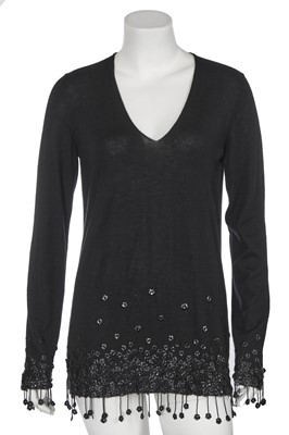 Lot 36 - A Chanel black embellished cashmere jumper, Autumn-Winter 2004