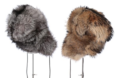 Lot 56 - Fur hats, including grey and red fox examples...