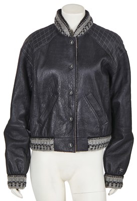 Lot 28 - A Chanel grey shearling bomber jacket, Autumn-Winter 2007-08