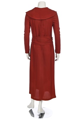 Lot 129 - A Biba orange moss crêpe dress, circa 1974