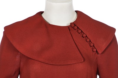 Lot 129 - A Biba orange moss crêpe dress, circa 1974