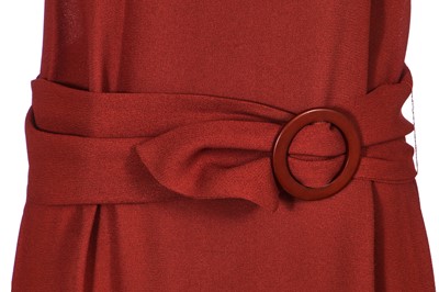 Lot 129 - A Biba orange moss crêpe dress, circa 1974