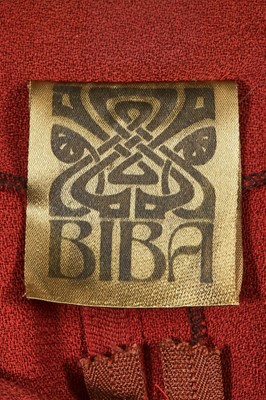 Lot 129 - A Biba orange moss crêpe dress, circa 1974