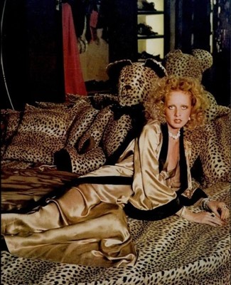 Lot 103 - A Biba green lace robe, circa 1973