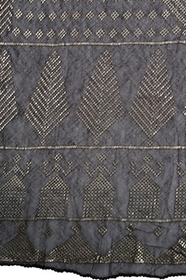 Lot 58 - An embroidered black silk shawl, Cantonese,...