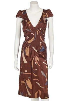 Lot 139 - A Biba printed satin cocktail dress, circa 1974