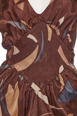 Lot 139 - A Biba printed satin cocktail dress, circa 1974