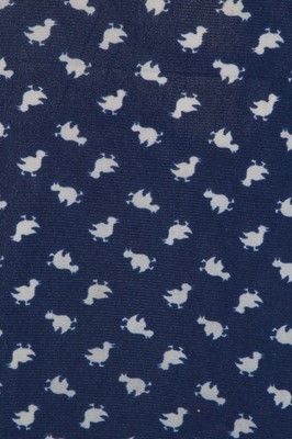 Lot 86 - A Biba blue and white duck print viscose jersey ensemble, circa 1972