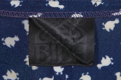 Lot 86 - A Biba blue and white duck print viscose jersey ensemble, circa 1972