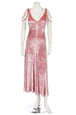 Lot 87 - A Biba baby pink velvet dress, circa 1972