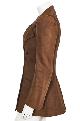 Lot 132 - A good Biba brown gabardine double-breasted jacket, circa 1974