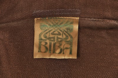 Lot 132 - A good Biba brown gabardine double-breasted jacket, circa 1974