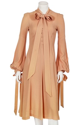 Lot 46 - A Biba camel moss crêpe dress, circa 1970