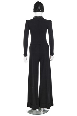 Lot 105 - A Biba black wool jersey suit, circa 1973