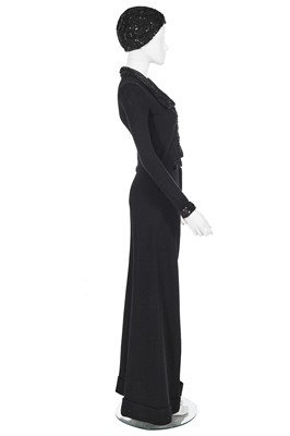 Lot 105 - A Biba black wool jersey suit, circa 1973