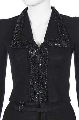 Lot 105 - A Biba black wool jersey suit, circa 1973