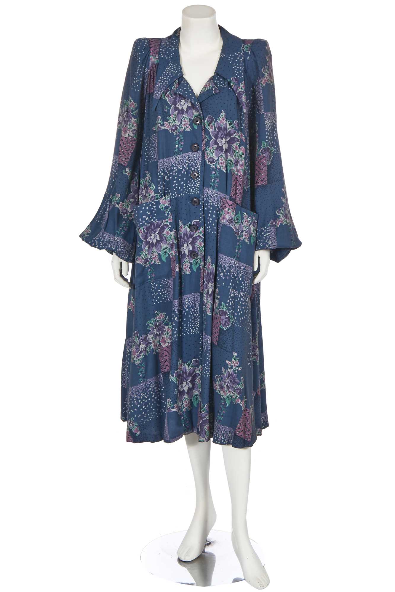 Lot 133 - A Biba printed wool coat dress, circa 1974