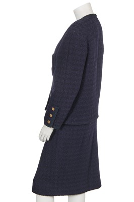 Lot 9 - A Chanel black and midnight blue tweed suit, Autumn-Winter 1985-86