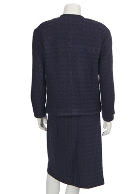 Lot 9 - A Chanel black and midnight blue tweed suit, Autumn-Winter 1985-86