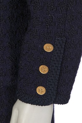 Lot 9 - A Chanel black and midnight blue tweed suit, Autumn-Winter 1985-86