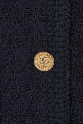Lot 9 - A Chanel black and midnight blue tweed suit, Autumn-Winter 1985-86