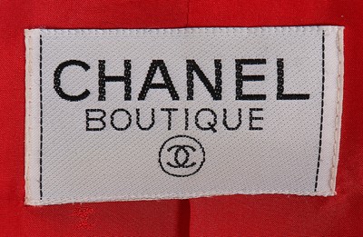 Lot 6 - A Chanel red jacket, 1990s, boutique labelled,...