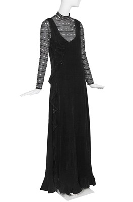 Lot 333 - A Christian Dior London by Marc Bohan black evening ensemble, circa 1970