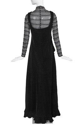 Lot 333 - A Christian Dior London by Marc Bohan black evening ensemble, circa 1970