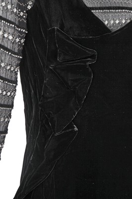 Lot 333 - A Christian Dior London by Marc Bohan black evening ensemble, circa 1970