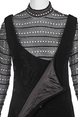 Lot 333 - A Christian Dior London by Marc Bohan black evening ensemble, circa 1970
