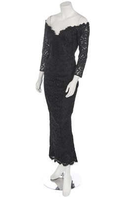 Lot 165 - An Antony Price black lace evening dress, 1990s