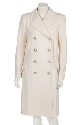 Lot 2 - A Chanel white wool-cashmere double-breasted coat, 'Chanel Airspace' collection, Autumn-Winter 2017-18