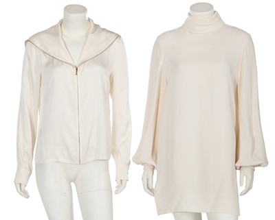 Lot 10 - Two Chanel ivory silk blouses, modern