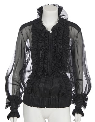 Lot 12 - A Chanel black organza jacket, modern