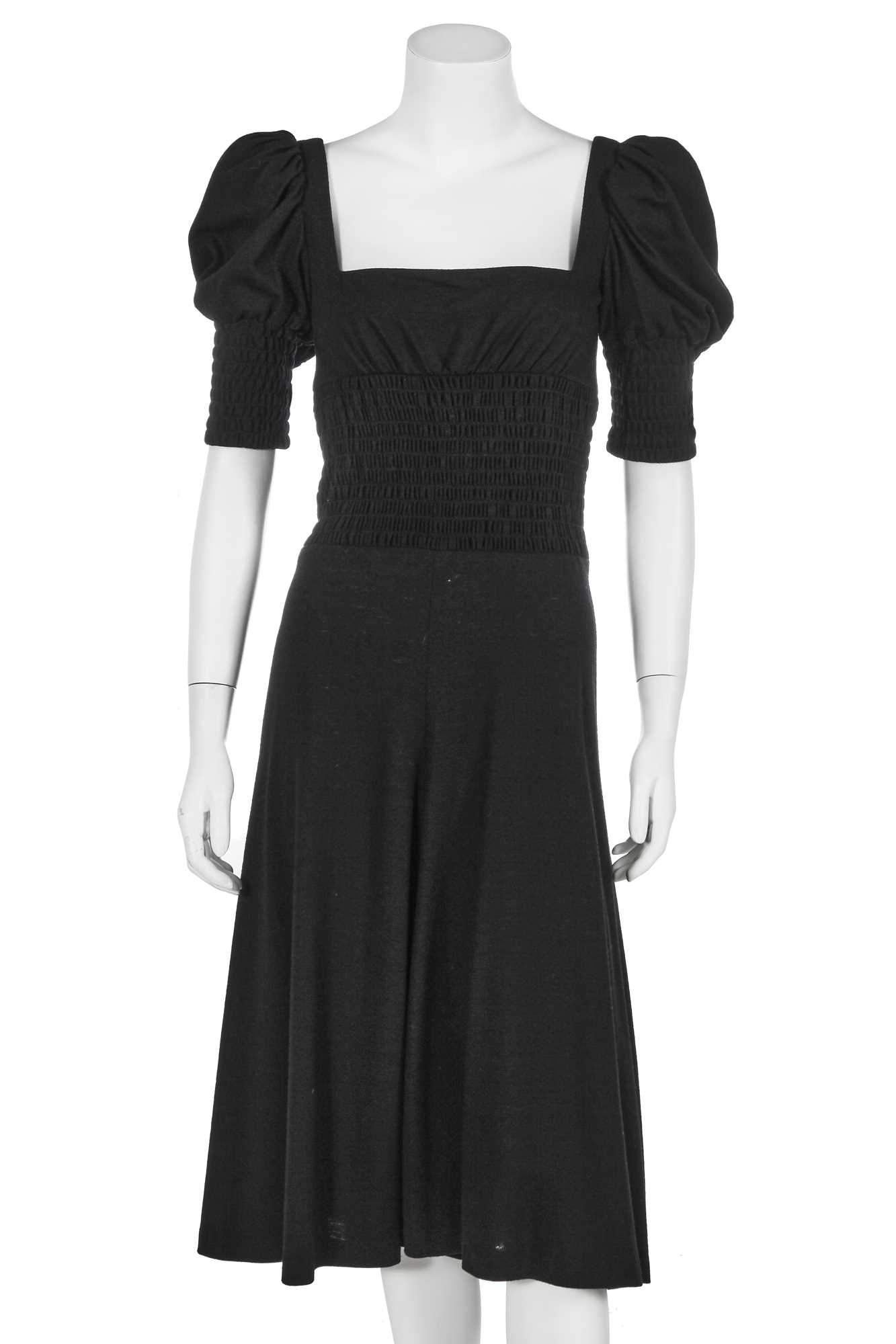 Lot 134 - A Biba black wool jersey dress, circa 1974