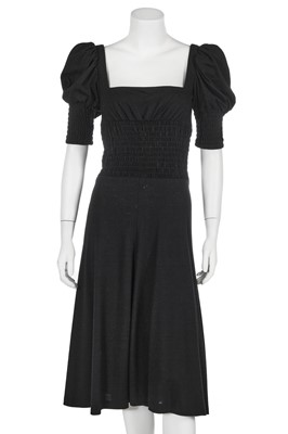 Lot 134 - A Biba black wool jersey dress, circa 1974