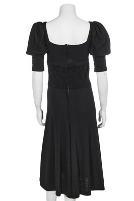 Lot 134 - A Biba black wool jersey dress, circa 1974