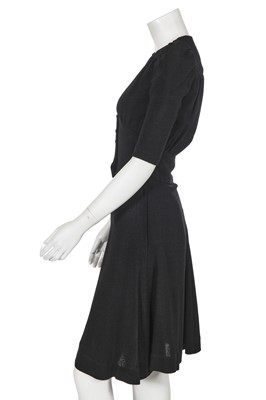 Lot 135 - A Biba black moss crêpe dress, circa 1974